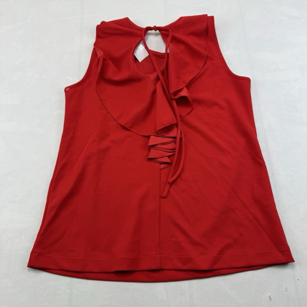 Ann Taylor Red Sleeveless Keyhole Back Blouse Top Size S NWT